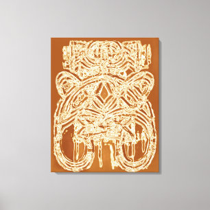 Erdiger ethnischer abstrakter Kunst-Verkaufs-Curvy Leinwanddruck