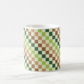 Erdiger Regenbogen-Diagonal-Schachbrettmuster Kaffeetasse (Mittel)