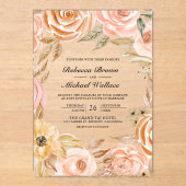 Erdiges Blumiges Herbst-Hochzeit Acryleinladungen (Vorderseite)
