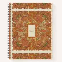 Erdiges Boho verbranntes Orange Mandalas Journal