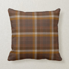 Erdiges Brown und Goldkariertes Throw-Kissen 16x16 Kissen