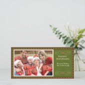 Erdiges Grün mit Single-Foto Feiertagskarte (Stehend Vorderseite)