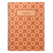 Erdiges orange handgezeichnetes Blumenmuster Notizblock (Vorderseite)
