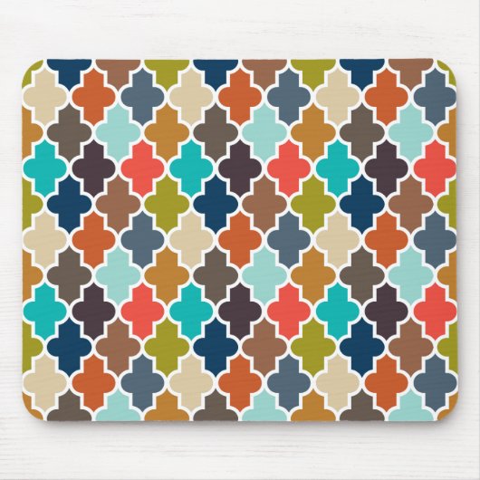 Erdiges Quatrefoil Mousepad (Vorne)