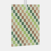 Erdiges Regenbogen-Diagonal-Karo-Muster Ornament Aus Glas (Vorderseite Rechts)