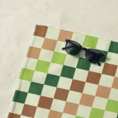 Erdiges Regenbogen-Diagonal-Karo-Muster Strandtuch (Beispiel)