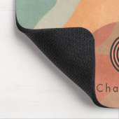 Erdiges Retro-Abstraktes Wellenmuster-Clipboard Mousepad (Ecke)