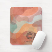 Erdiges Retro-Abstraktes Wellenmuster-Clipboard Mousepad (Mit Mouse)