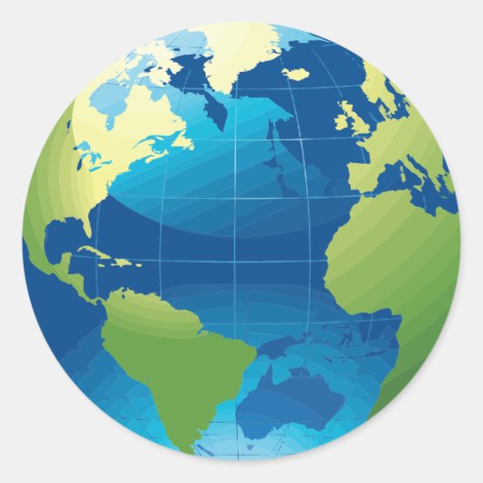 Erdkontinent-Aufkleber Runder Aufkleber (Vorderseite)