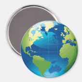 Erdkontinent-Erdmagnet Magnet (Vorderseite/Rückseite)