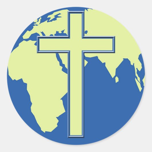 Erdkreuz Runder Aufkleber (Vorderseite)