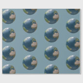 Erdkugel mit anpassbarem Hintergrund Geschenkpapier (Flach)