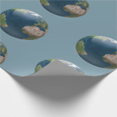 Erdkugel mit anpassbarem Hintergrund Geschenkpapier (Ecke)