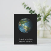 Erdkugel Postkarte (Stehend Vorderseite)