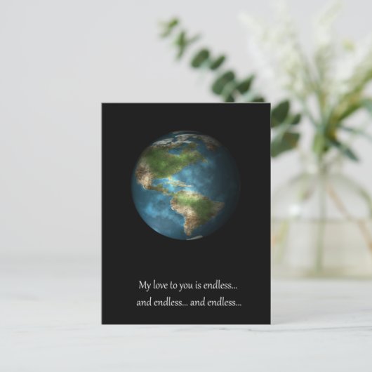 Erdkugel Postkarte (Stehend Vorderseite)