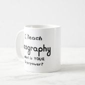 Erdkunde unterrichten kaffeetasse (Vorderseite Links)