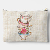 Erdkunstmalerei mit rustikalem Hintergrund Monogra Zubehörtasche (Rückseite)