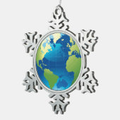 Erdkuppelzinnschmuck Schneeflocken Zinn-Ornament (Rechts)