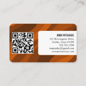 Erdkurven Retro Minimalistische Streifen Custom QR Visitenkarte (Rückseite)
