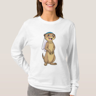 Erdmännchen als Braut mit Schleier T-Shirt