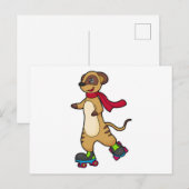 Erdmännchen als Skater mit Rollschuhen Postkarte (Vorne/Hinten)