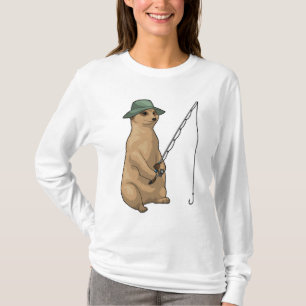 Erdmännchen Angeln Fischer Angelrute T-Shirt
