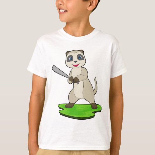 Erdmännchen Baseball Baseballschläger T-Shirt (Vorderseite)