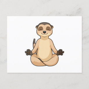 Erdmännchen bei Yoga-Meditation Postkarte