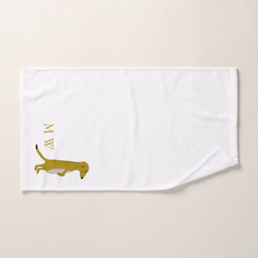Erdmännchen-Design Monogramm Badhandtuch Set (Handtuch)