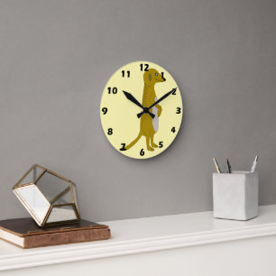 Erdmännchen-Design Runde Wanduhr