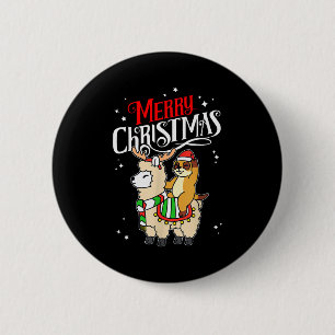 Erdmännchen Frohe Weihnachten Rentier Lama Reiten Button