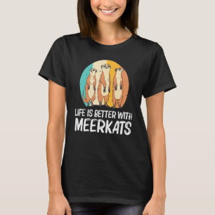 Erdmännchen Für Männer Frauen Retro Wildtiere Zoo  T-Shirt
