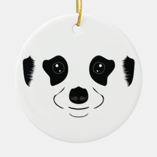 Erdmännchen-Gesichtssilhouette Keramik Ornament