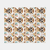 Erdmännchen im Vintage-Blumenmuster Fleecedecke (Vorderseite (Horizontal))
