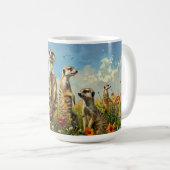 Erdmännchen in Blumen Kaffeetasse (VorderseiteRechts)