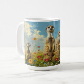 Erdmännchen in Blumen Kaffeetasse (Vorderseite Links)