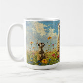 Erdmännchen in Blumen Kaffeetasse (Links)