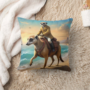Erdmännchen-Jockey auf einem Erdmännchen-Pferd, Kissen