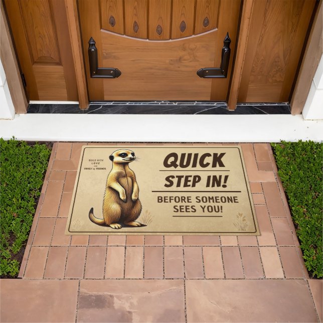 Erdmännchen lustiger Willkommensgruß für Familien Fußmatte (Außenbereich)