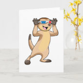 Erdmännchen mit Brille Karte (Gelbe Blume)