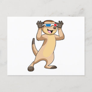 Erdmännchen mit Brille Postkarte