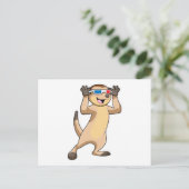 Erdmännchen mit Brille Postkarte (Stehend Vorderseite)