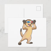 Erdmännchen mit Brille Postkarte (Vorne/Hinten)