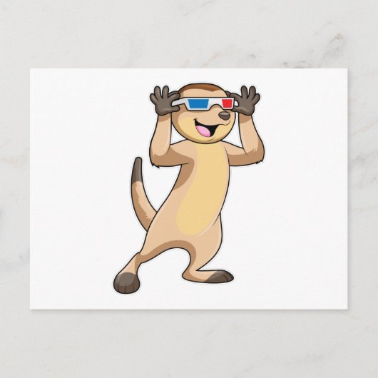 Erdmännchen mit Brille Postkarte (Vorderseite)