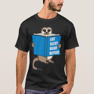 Erdmännchen mit Buch Bücher Leseliebhaberei T-Shirt