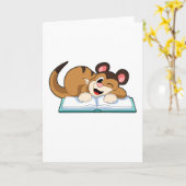 Erdmännchen mit Buch Karte (Gelbe Blume)