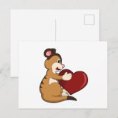 Erdmännchen mit Herz Postkarte (Vorne/Hinten)