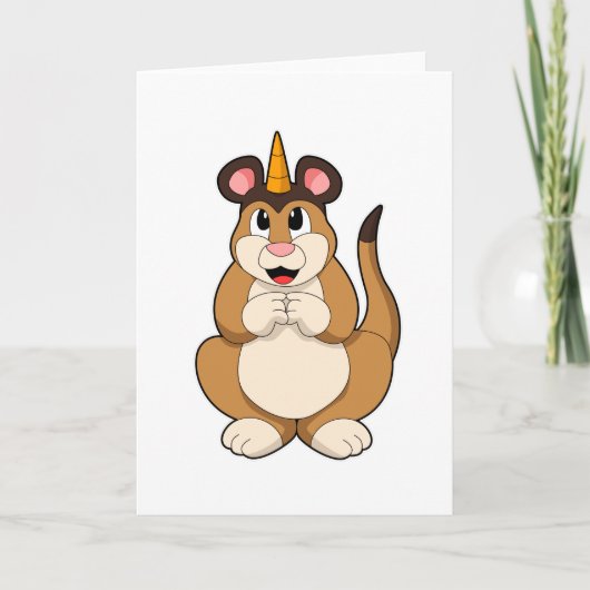 Erdmännchen mit Horn Karte (Vorderseite)