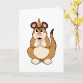 Erdmännchen mit Horn Karte (Gelbe Blume)