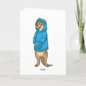 Erdmännchen mit Kapuzenpullover Karte (Rückseite)